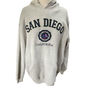 San Diego Hoodie Men's Large Gray Soft